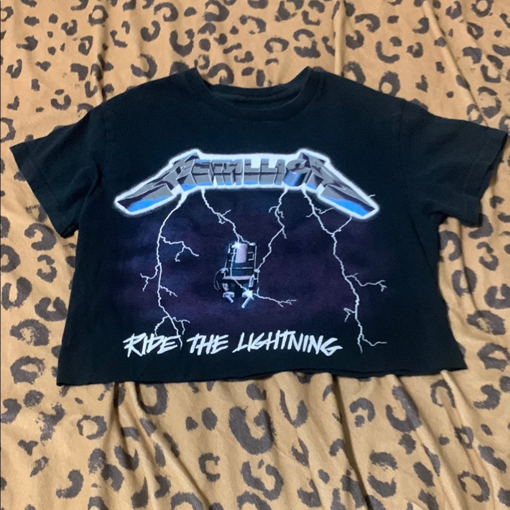 Black Crop Top with Graphic Design